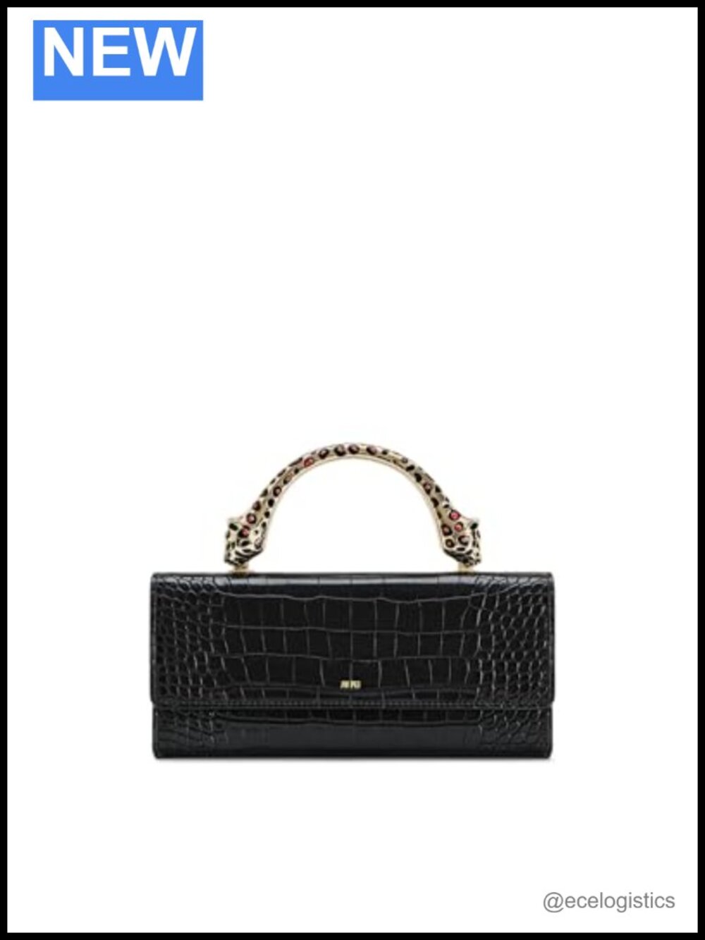 Vegan Leather Top Handle Bag - Croc Embossed - Fits iPhone 16 Pro Max
